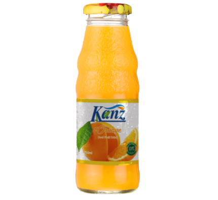 Kanz 250ml Glass Bottle All Orange